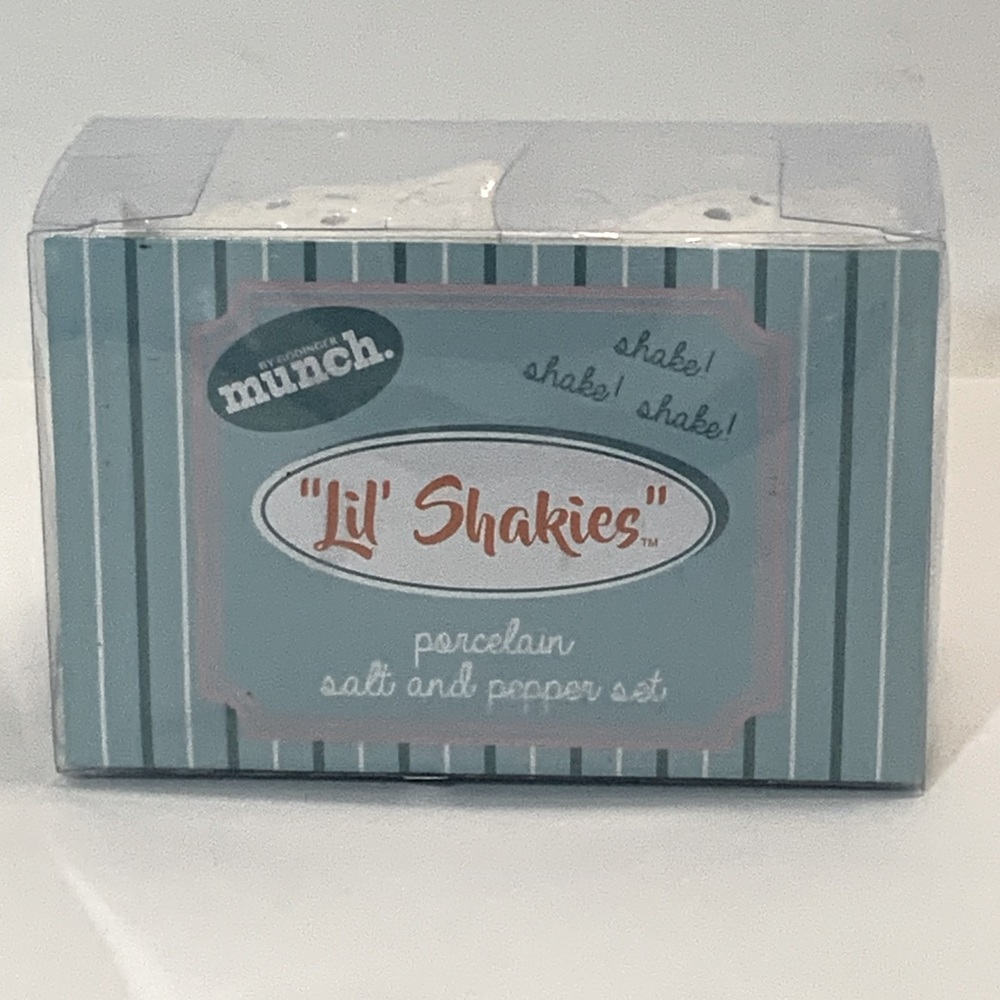 Owl Salt & Pepper Shaker Set LiL Shakies Porcelain White By Godinger Silver Art - Picture 5 of 15